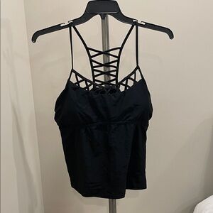 Black Strappy Women's Swim Top